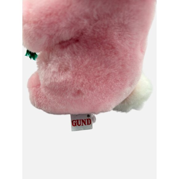 Gund 1983 Pink White Rabbit Plush 9" Easter Bunny Holding Carrot Toy - Picture 8 of 11